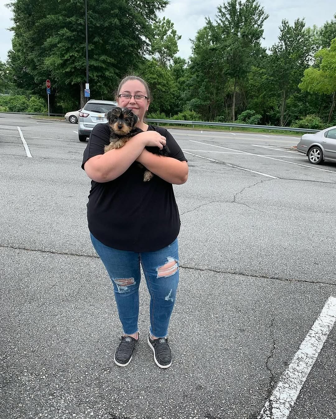 Amanda T. with her Teacup Yorkie