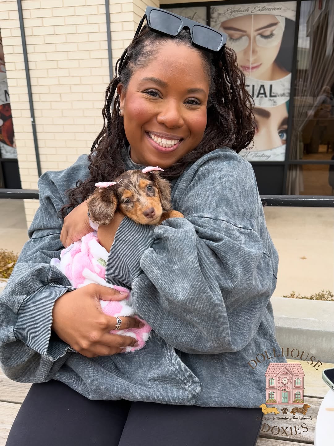 Lauren P. with her Teacup Dachshund