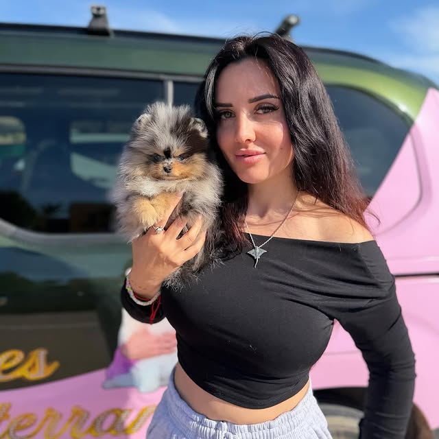 Jessica R. with her Teacup Pomeranian